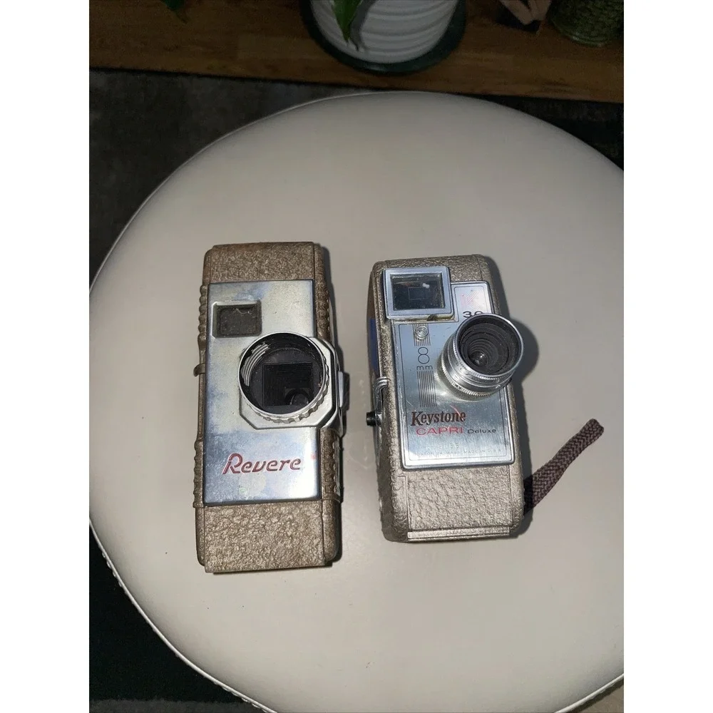 Vintage Revere and Keystone Capri Deluxe 8mm Film‎ Cameras Lot untested